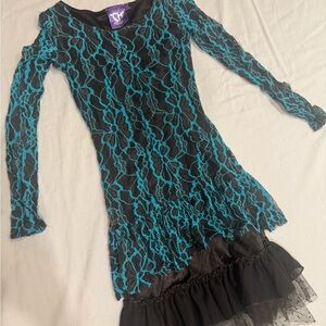 CH Black and Blue Lace Mini Dress